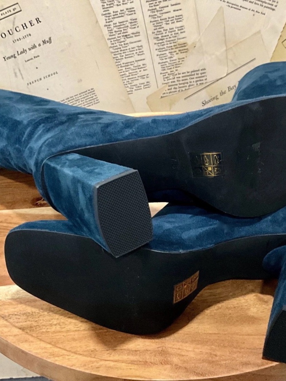 Free People Jeffrey Campbell Maximal-3 Suede Platfrom Boot Zip Blue - Picture 6 of 7